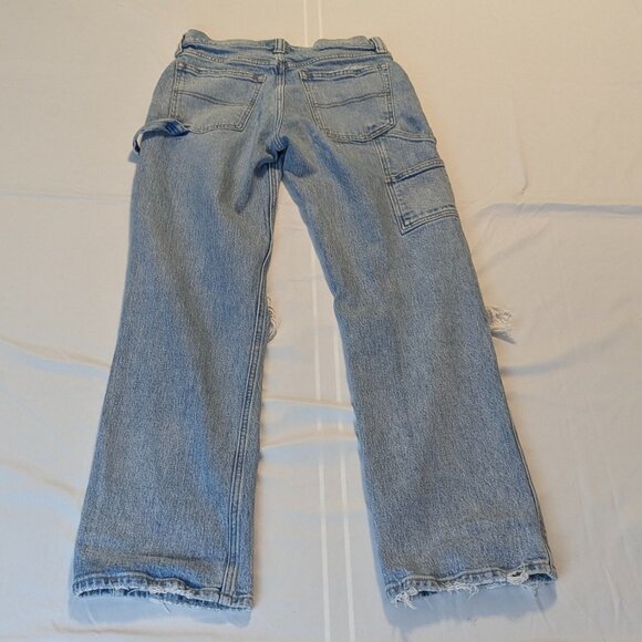 Abercrombie & Fitch Size 26/2 Light Wash Distressed Carpenter's Jeans - Picture 10 of 14